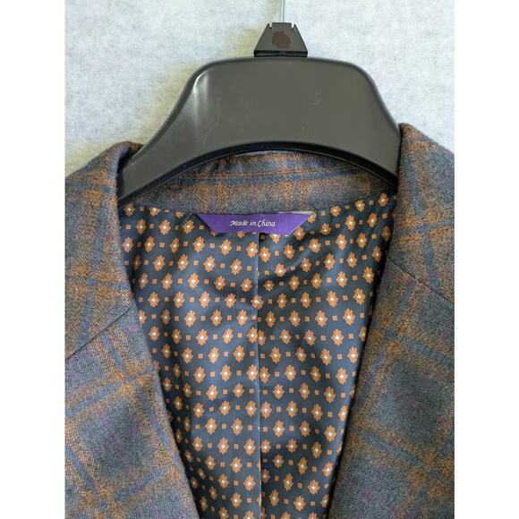 Alan Flusser Sport Coat Blazer Mens M Plaid Floral Lined Two-Button Suit Jacket - Picture 3 of 12